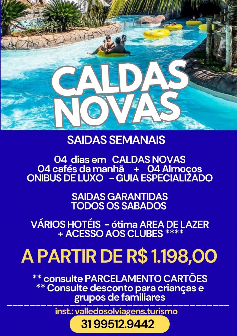 CALDAS NOVAS -  PROMOÇÃO  FEVEREIRO A JUNHO 